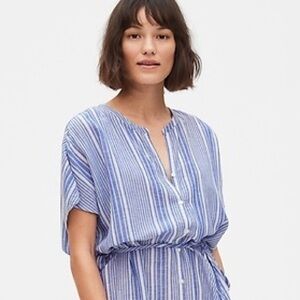 GAP Blue Striped Cotton Modal Dress, XS